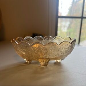 Jeanette glass candy/trinket dish with Floral Design